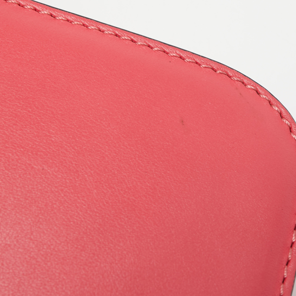 VALENTINO Pink Leather Medium Rockstud Glam Lock Flap Bag - Picture 8 of 8